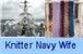 Knitter Navy Wife Button