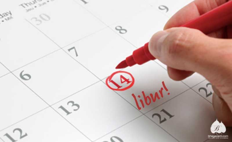 Ilustrasi: kalender dengan tanggal merah, tanda hari libur.