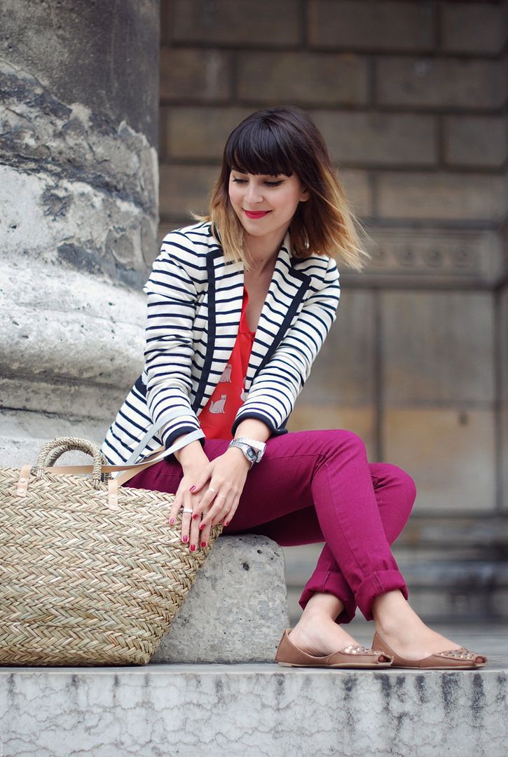 The red cat printed top Zara cats streetstyle Paris