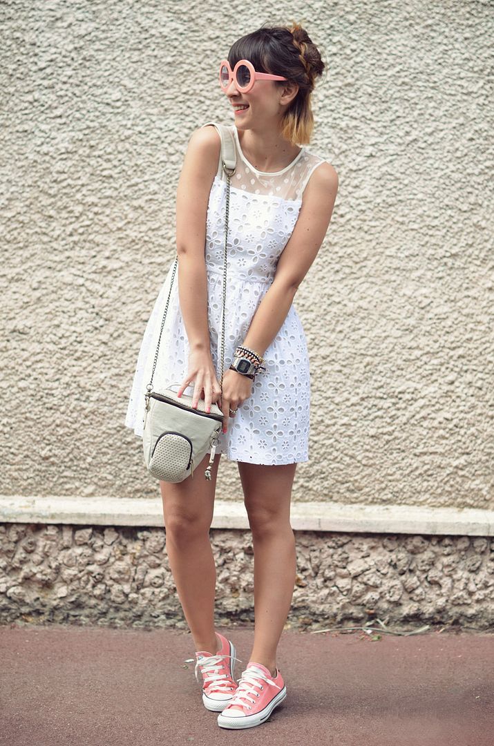 Ice cream streetstyle dress Oliveclothing Converse All Star braid