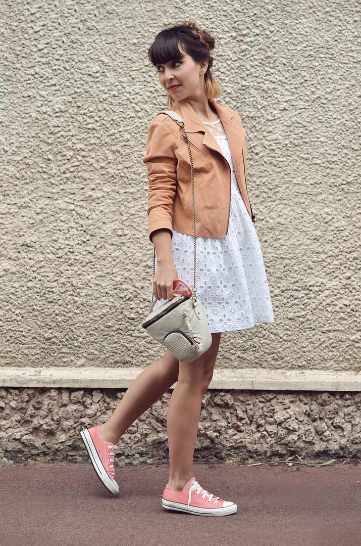 Ice cream streetstyle dress Oliveclothing Converse All Star braid