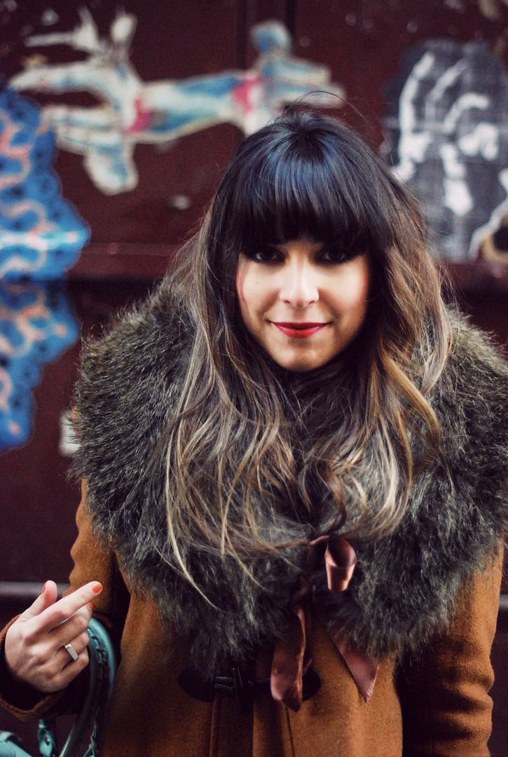 Streetstyle fake fur collar