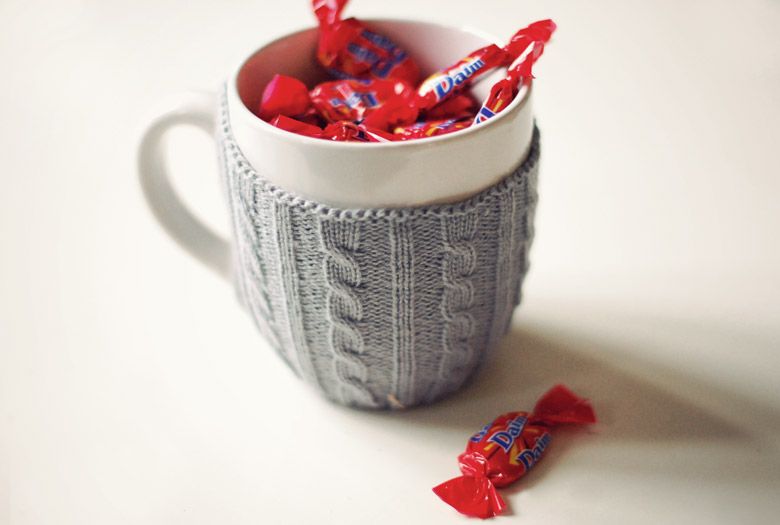 Mug knitting cute Daim sweets chocolats