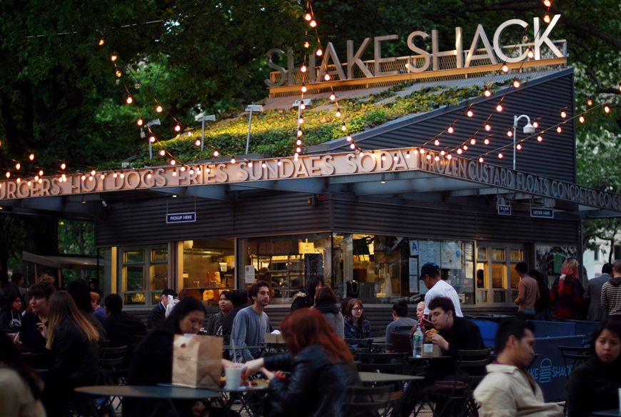 New York sunset Shake Shack