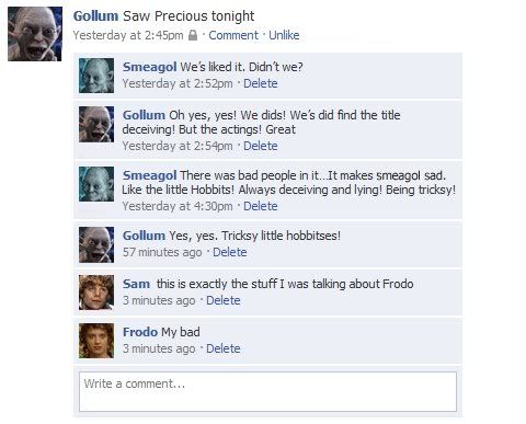 Lord of the Rings Facebook, Part One