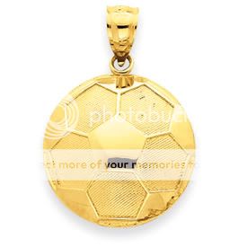 14k Soccer Ball Pendant FREE WORLDWIDE SHIPPING  