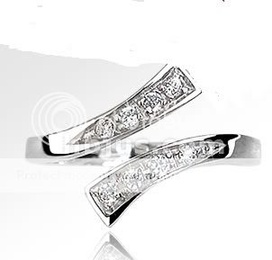 14K White Gold Diamond Toe Ring Free Worldwide Shippi  