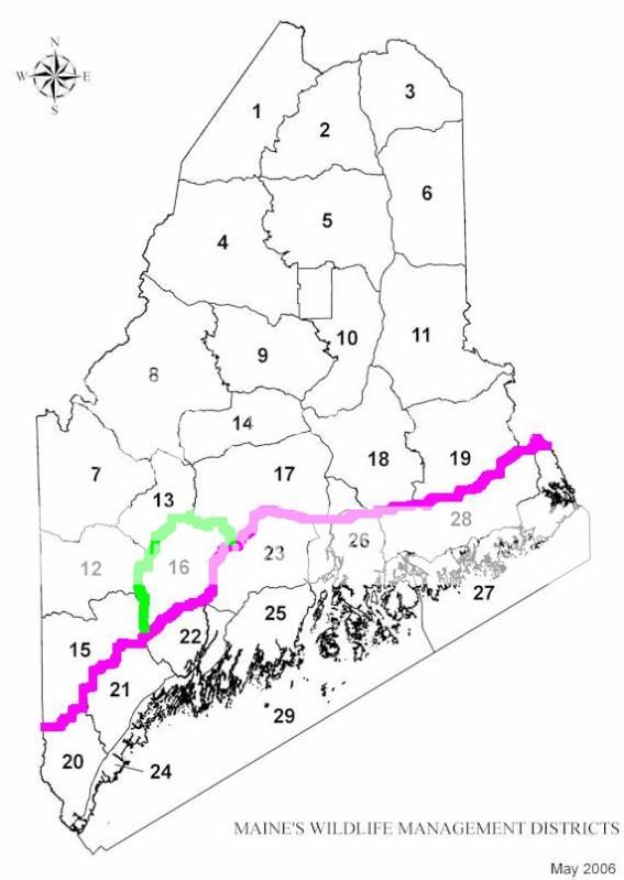 north south zone line change : Maine Duck Hunting