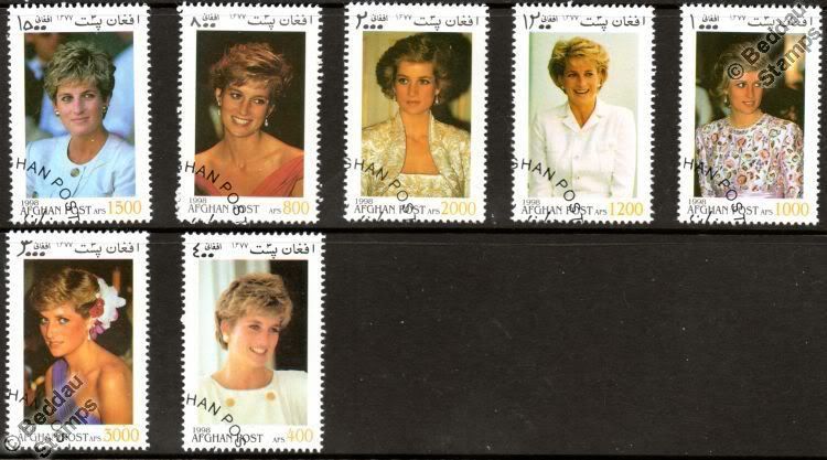 50 STAMPS - HRH DIANA Princess of Wales (Lady Di) Stamp / Minisheet ...
