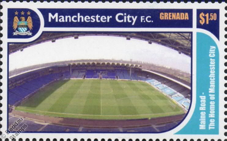 MANCHESTER CITY Football Club Stamps (2002 Grenada MiniSheet) SG4813