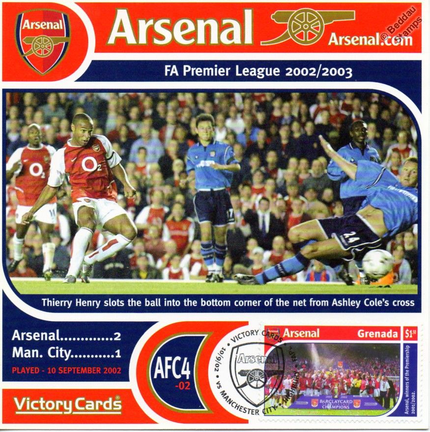 Thierry Henry Football Stamp Victory Card #231 Arsenal 2002-03 Middlesbrough 
