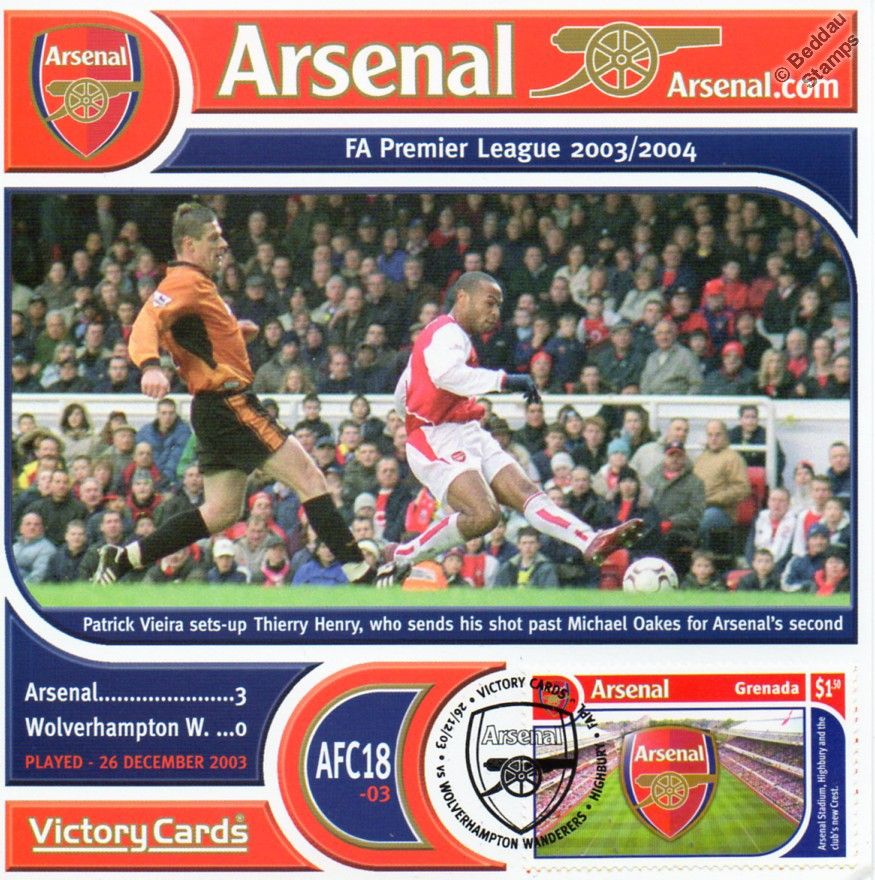 Thierry Henry Arsenal 2003-04 Chelsea Football Stamp Victory Card #307