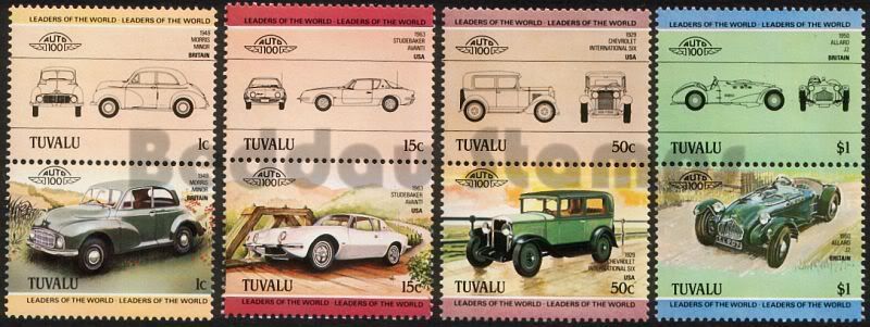 Car Stamps x 622 Auto 100 Complete Leaders of The World