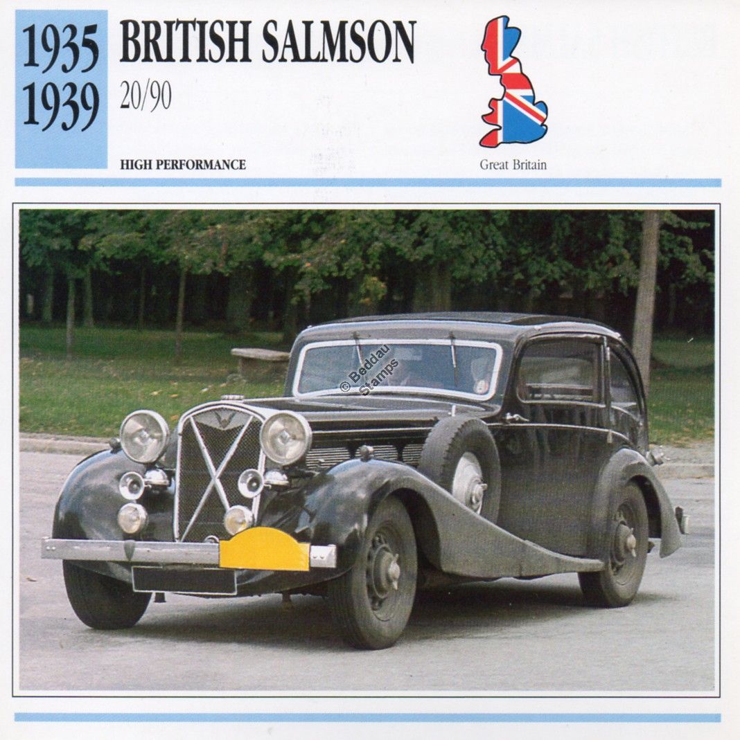 1935 1939 British Salmson 20 90 Classic Car Photo Info Maxi Card Ebay