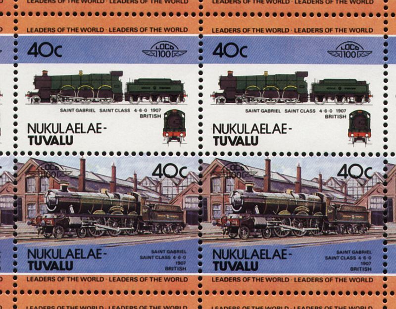 1907 GWR SAINT CLASS 29xx / 2900 TRAIN 50 STAMP SHEET  