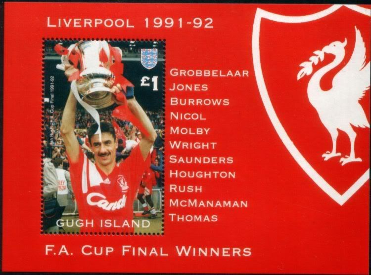 LIVERPOOL FC FA CUP Winners 1991 1992 Football Stamps  