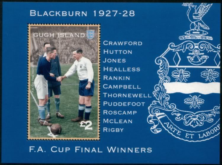 Set of 4 Blackburn Rovers FC 1927 1928 FA Cup Football Stamps