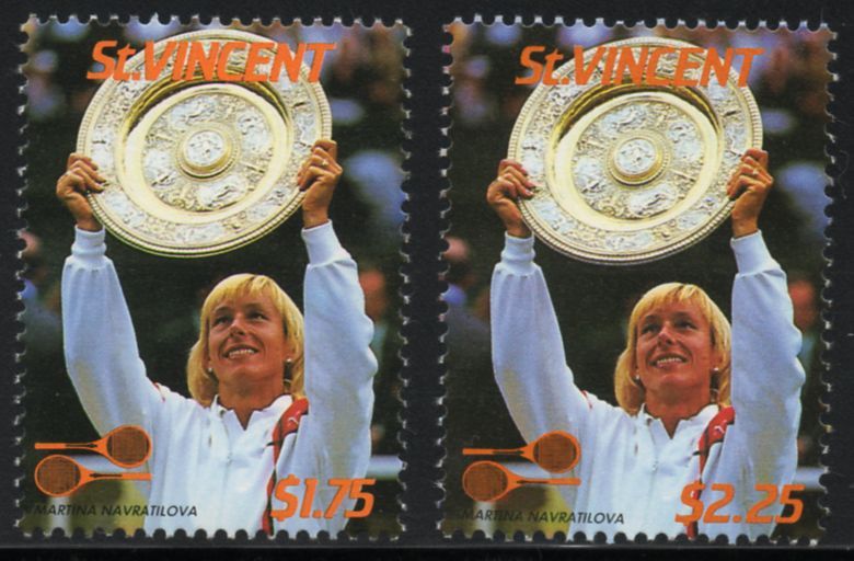 1987 MARTINA NAVRATILOVA Wimbledon Tennis Stamps #994/6  