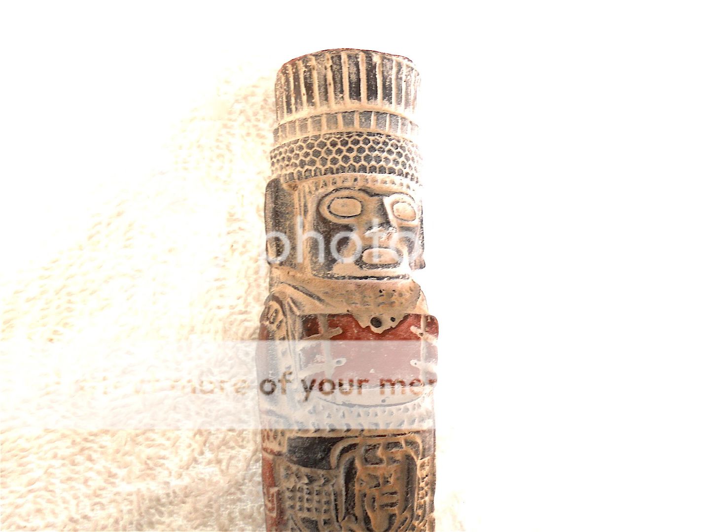   handmade vintage clay Aztec/Toltec Tula giant figurine  
