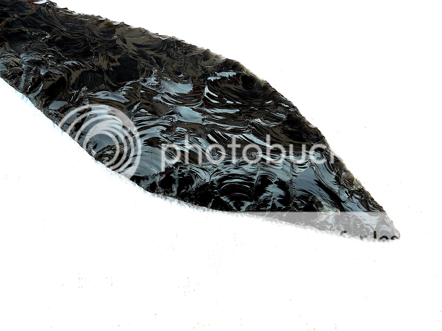   Flint knapping art~8.75 Black obsidian spear point~New.  