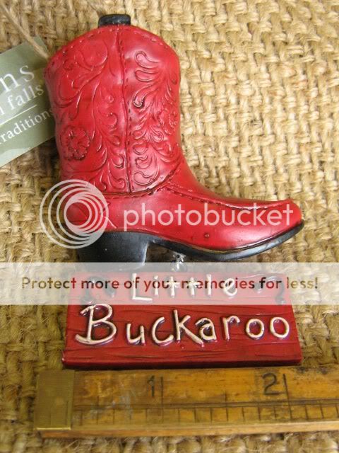 Little Buckaroo Western Red Child Cowboy Boots Ornament
