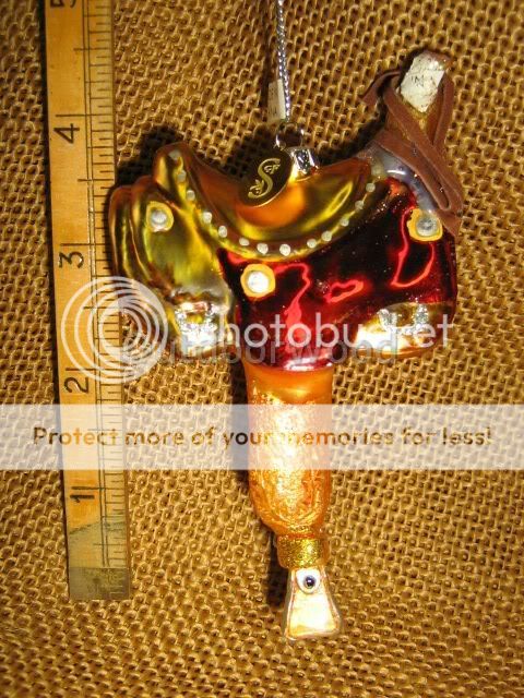 Midwest of Cannon Falls Blown Glass Horseback Riding Saddle Christmas 