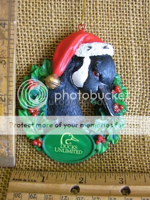 Kurt S. Adler Ducks Unlimited Goose Duck In Wreath With Santa Hat 