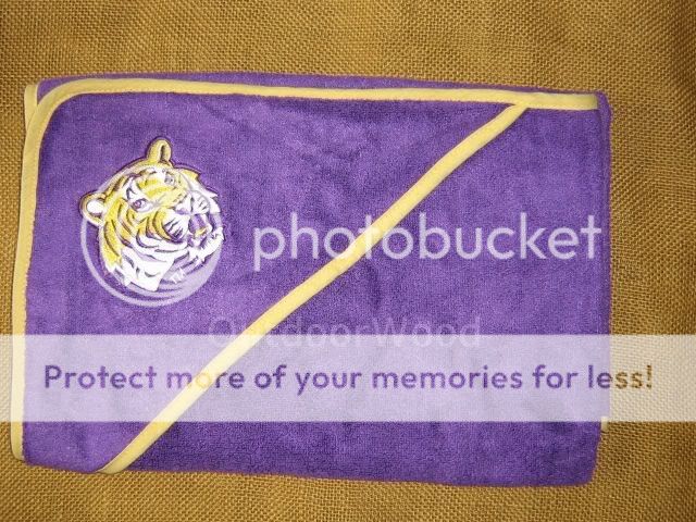 Bamboo Louisiana State University Baby Hooded Towel Set NEW  