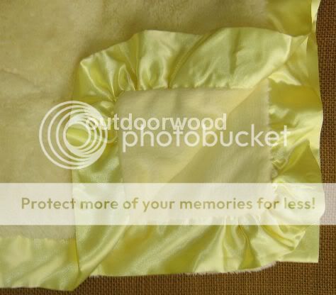 Scene Weaver Pickles Yellow Cloud Fleece Baby Blanket Satin Trim