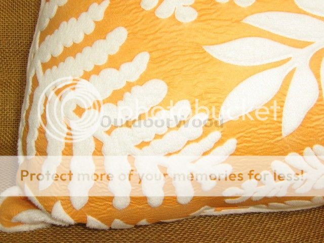 Scene Weaver Orange Citrus Devine Botanical Fern Pillow New