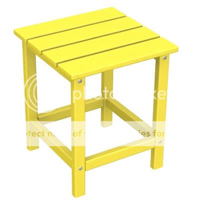 Recycled Plastic Side End Table Polywood Retro Colors  