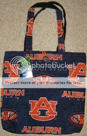 Collegiate Wear Woven Jacquard Auburn University Tote Bag. 16 x 16 